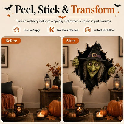 🔥Halloween Break-In 3D Wall Decals
